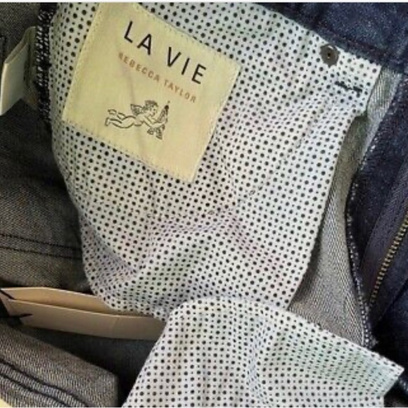 Rebecca Taylor High Rise Slim Straight Leg Jeans Sz 25. Dark wash denim - Picture 9 of 9